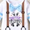 HINTINA Newborn Infant Baby Boy 1st First Easter Outfits Rabbit Romper Bodysuit Bunny Clothes Set Suit 0-3 Months view 4