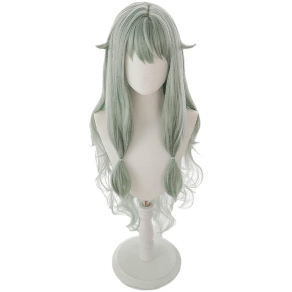 osseoca Cosplay wig greyish green 80cm Cute Anime Halloween