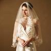 EllieWely 1 T Fingertip Length Glitter Lace Wedding Bridal Veil With Metal Comb F32 view 4