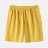 JEsilunmaMY Casual Linen Shorts for Men Elastic Waist Summer Beach Drawstring Shorts Slim Fit Lounge Shorts with Pockets (Yellow,Small) view 2