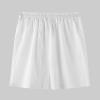 Casual Linen Shorts for Men Elastic Waist Summer Beach Drawstring Shorts Slim Fit Lounge Shorts with Pockets (White,Medium) view 2