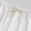 Casual Linen Shorts for Men Elastic Waist Summer Beach Drawstring Shorts Slim Fit Lounge Shorts with Pockets (White,Medium) view 3
