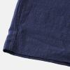 JEsilunmaMY Casual Linen Shorts for Men Elastic Waist Summer Beach Drawstring Shorts Slim Fit Lounge Shorts with Pockets (Dark Blue,Large) view 4