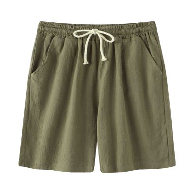 JEsilunmaMY Casual Linen Shorts for Men Elastic Waist Summer Beach Drawstring Shorts Slim Fit Lounge Shorts with Pockets (ArmyGreen,Small)
