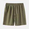 JEsilunmaMY Casual Linen Shorts for Men Elastic Waist Summer Beach Drawstring Shorts Slim Fit Lounge Shorts with Pockets (ArmyGreen,Small) view 2