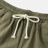 JEsilunmaMY Casual Linen Shorts for Men Elastic Waist Summer Beach Drawstring Shorts Slim Fit Lounge Shorts with Pockets (ArmyGreen,Small) view 3