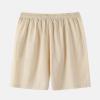 JEsilunmaMY Casual Linen Shorts for Men Elastic Waist Summer Beach Drawstring Shorts Slim Fit Lounge Shorts with Pockets (Khaki,Small) view 2
