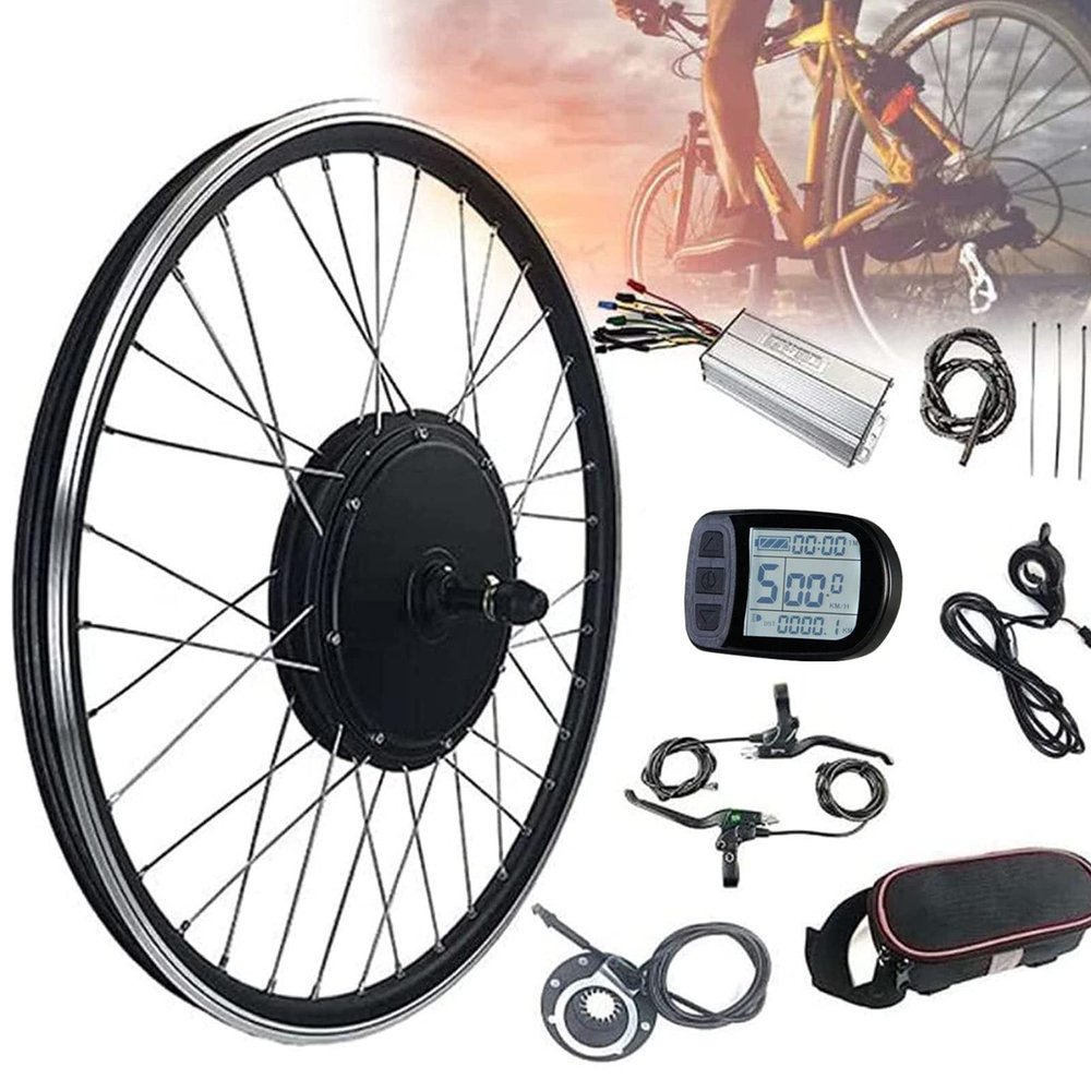 Oiyekntd 48V 500W/1000W/1500W Electric Bike Conversion Kit, Front Wheel Electric Bicycle Motor Conversion Kit with PAS System, Ebike Conversion Kit with KT-LCD5 Display,48V500W-20