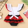 AWIBMK Newborn Baby 1st Birthday Girl Outfit Cake Smash Romper Dress Infant Lace Boho Rainbow First Birthday Dresses Mini Tutu Skirt Headband Summer One Year Old Photoshoot Red Heart One 12-18 Months view 3
