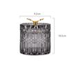 Alipher Crystal Jewelry Box Glass Candy Jar Creative Jewelry Organizer Box Handmade Cotton Swab Tank Desk Storage Box For Earrings Rings Bracelet (Gray) view 2