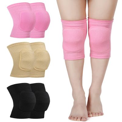 Eurzom 3 Pairs Dance Knee Pads Women Protective Non-Slip Knee Pads for Yoga Cheerleading Pole Floor Dance Volleyball(M,Black, Skin, Pink)
