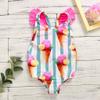 Baby Bathing Suit Stripe Kids Swimwear Ruffle Toddler Summer Bikini Swimsuit Girls Baby Beach Girls (Pink, 6-12 Months) view 3