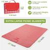 K Y KANGYUN Outdoor Picnic Blankets, Extra Large Beach Blanket, Foldable Lightweight Waterproof Sand Mat, Picnic Blanket 80" x 60" for Beach Camping Hiking Park Patio (Red, 80x60 inch) view 4