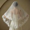 EllieWely 2 T Glitter Soft Tulle Sequin Lace Wedding Bridal Veil F39 view 2