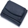 2023 New Unisex Anti-Credit Card Fraud Folding Mini Wallet, Vegan Mini Wallet, Multifunction Small Trifold Leather Wallet (Color : Dark Blue)