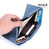2023 New Unisex Anti-Credit Card Fraud Folding Mini Wallet, Vegan Mini Wallet, Multifunction Small Trifold Leather Wallet (Color : Dark Blue) view 2