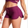 CRZ YOGA Classic Fit Dolphin Board Shorts for Women 3'' - High Waisted Beach Swimwear Bottoms Bathing Trunks with Liner Fuchsia X-Large view 1