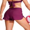 CRZ YOGA Classic Fit Dolphin Board Shorts for Women 3'' - High Waisted Beach Swimwear Bottoms Bathing Trunks with Liner Fuchsia X-Large view 2