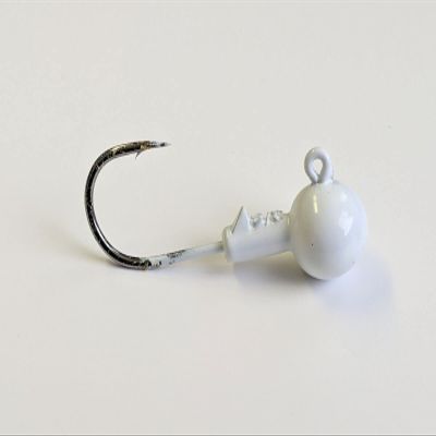 10"Fresh Water Ball' Jig Head Lure Painted Ultra Point Hook Striper Fluke- Glow 3/8 oz