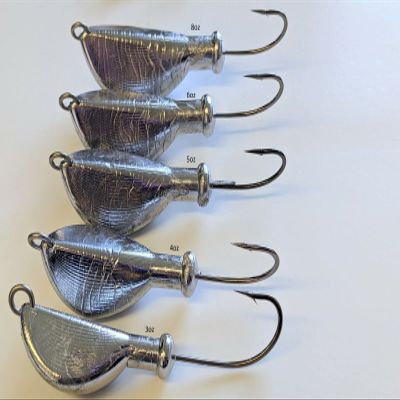 50 Unpainted"Banana" Jig Head Blackfish Striper Bass Lure Ultra Point Hook 5 oz
