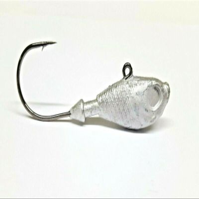 50 Unpainted"Ultra Minnow" Jig Head Striper Fluke Walleye Lure Ultra Point Hook 3/4 oz