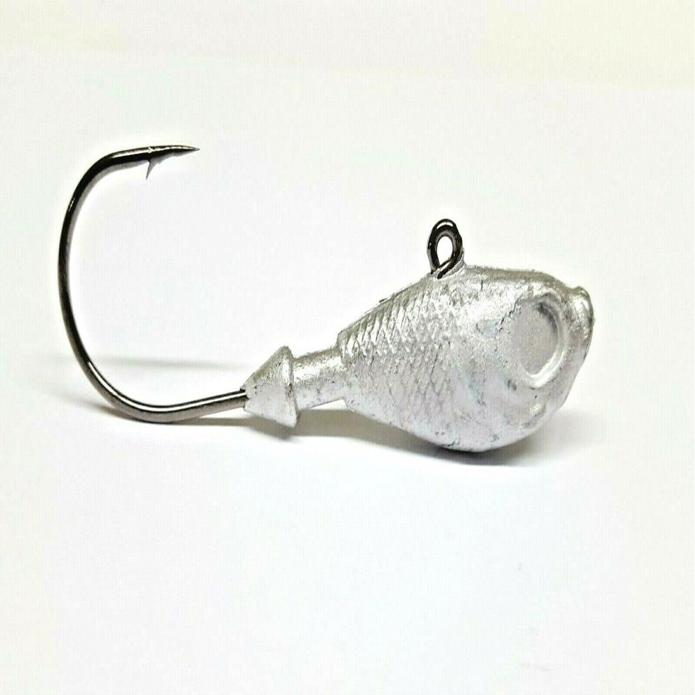 50 Unpainted"Ultra Minnow" Jig Head Striper Fluke Walleye Lure Ultra Point Hook 3/4 oz