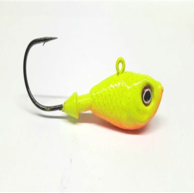 10"Ultra Minnow" Jig Heads Swimbait Lure Powder Coated Ultra Point Hook - CH/OR 1/2 oz