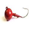 10 Round"Saltwater Ball" Jig Head Lure Tinned Hook Red Fish Striper Fluke- Red 10 Pack 5 oz view 1