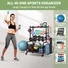 Pro-Series Mobile Dumbbell Rack & All-in-One Gym Storage Organizer with Locking Wheels, Adjustable Shelves & 400LB Capacity view 2
