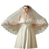 EllieWely 2 T Glitter Soft Tulle Sequin Lace Wedding Bridal Veil F39 view 1