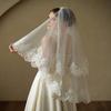 EllieWely 2 T Glitter Soft Tulle Sequin Lace Wedding Bridal Veil F39 view 4