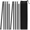 Neween Tent Poles for Tarp Adjustable Camping Tarp Poles Set of 2, 76in Lightweight Collapsible Tent Pole with a Diameter of 0.6in for Backpacking Hiking Awning Canopy Rain Fly Shelter (Black) view 1