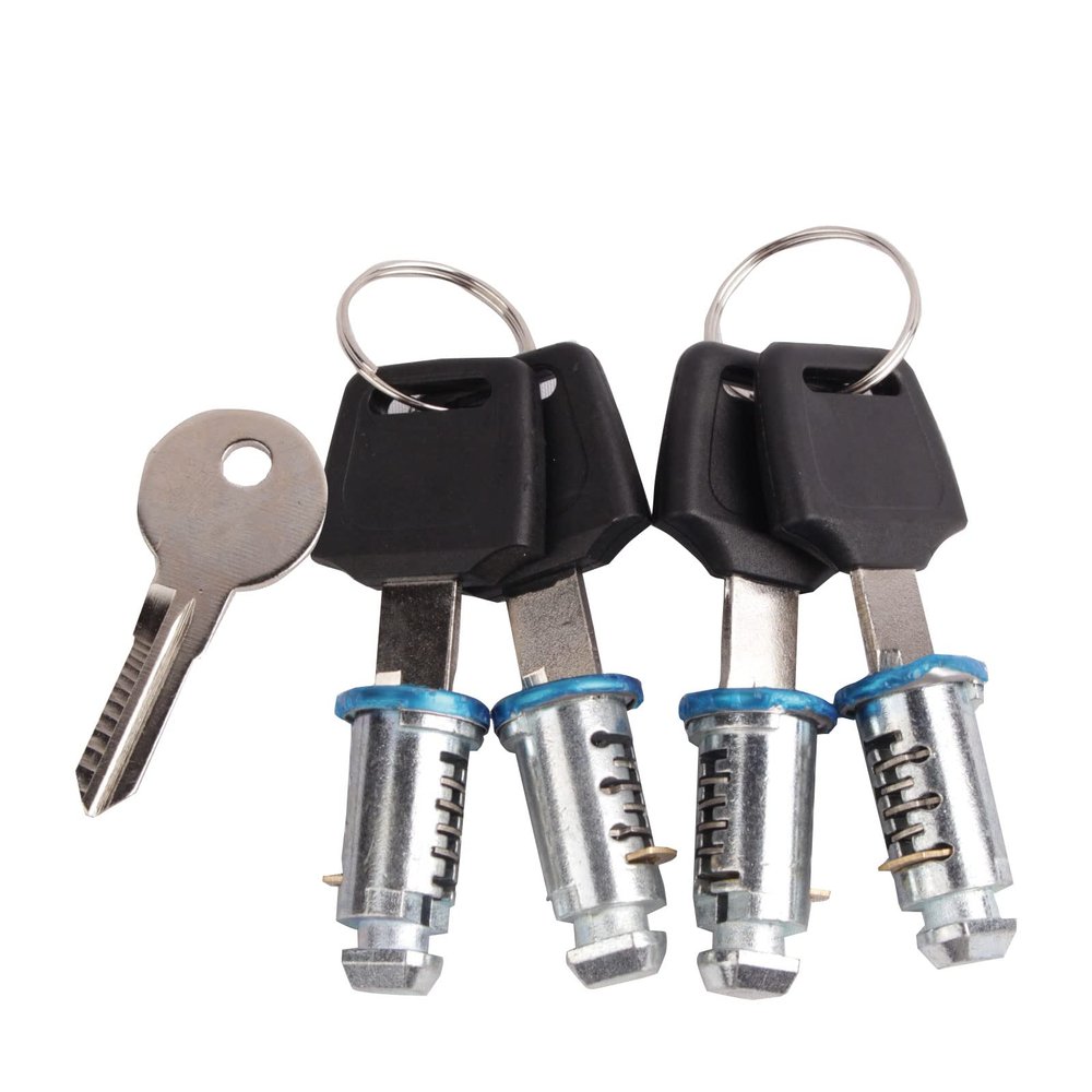 kingsea 4 Pack Lock Cores Compatible with Thule Car Roof Rack System Components, One-Key Lock Cylinders System Replacement for Thule Roof Racks