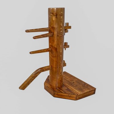 Wing Chun Wooden Dummy with Base and Chest with Lid (Walnut)