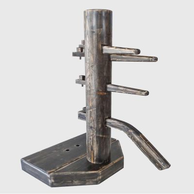Wing Chun Wooden Dummy with Base and Chest with Lid (Gray Ash Color)