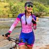 KOZUJI Women's Triathlon Suit Cycling Jersey Suit Sports Bike Long Sleeve 9D Gel Pad Quick-Drying Tights with Pockets (Color : 01, Size : X-Small) view 1