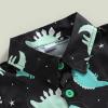 Chloefairy Western Baby Boy Summer Clothes Cow Print Short Sleeve Button Down Shirts Shorts Set 2Pcs Toddler Cowboy Outfits (Green-Dinosaur, 12-18 Months) view 4