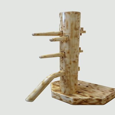 Wing Chun Wooden Dummy with Base and Chest with Lid (Rustik)