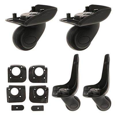 4 Pieces Replacement Travel Luggage/Trolley Case Universal Swivel Casters Wear Muted Wheels for Replace/Repairing [YJ-102] - Black