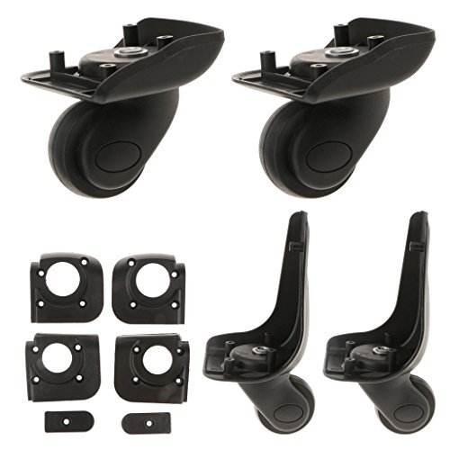 4 Pieces Replacement Travel Luggage/Trolley Case Universal Swivel Casters Wear Muted Wheels for Replace/Repairing [YJ-102] - Black