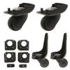 4 Pieces Replacement Travel Luggage/Trolley Case Universal Swivel Casters Wear Muted Wheels for Replace/Repairing [YJ-102] - Black view 1