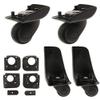 4 Pieces Replacement Travel Luggage/Trolley Case Universal Swivel Casters Wear Muted Wheels for Replace/Repairing [YJ-102] - Black view 4