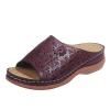 Womens Sandals 2023 Summer Fashion Flower Embroidery Hollow Slides Solid Comfortable Slip on Wedge Slippers Ladies Sandals with Arch Support view 1