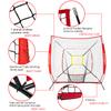 Storgem Baseball and Softball Practice Net 77ft Portable Hitting Pitching Batting Training Net Baseball Backstop Net with Batting Tee and Strike Zone and Bow Frame (Red Net and Tee Pro) view 2