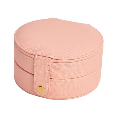 ArtsPavilion Travel Jewelry Box Small Jewelry Organizer Portable Jewelry Case for Ring Pendant Earring Necklace Bracelet Organizer Storage Holder Boxes pink