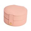 ArtsPavilion Travel Jewelry Box Small Jewelry Organizer Portable Jewelry Case for Ring Pendant Earring Necklace Bracelet Organizer Storage Holder Boxes pink view 1