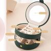 ArtsPavilion Travel Jewelry Box Small Jewelry Organizer Portable Jewelry Case for Ring Pendant Earring Necklace Bracelet Organizer Storage Holder Boxes pink view 4