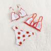 Toddler Baby Girl's 3 Piece Swimsuits Sunflowers Prints Bikini Bathing Suit Briefs Girls Easter Outfit (Red, 6-8 Years) view 3