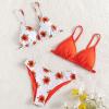 Toddler Baby Girl's 3 Piece Swimsuits Sunflowers Prints Bikini Bathing Suit Briefs Girls Easter Outfit (Red, 6-8 Years) view 4
