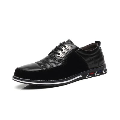 Mens Oxford Derby Orthopedic Leather Shoes Mens Casual Shoes Fashion Sneakers Men Walking Shoes Business Office Comfort Loafers (Color : Lace Black, Size : 6.5)